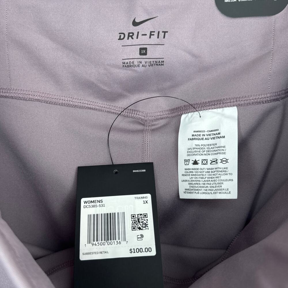 NWT Nike Dri-Fit One Luxe Lace Purple Leggings Women's Plus Size 1X (DC5385-531) - Picture 4 of 7
